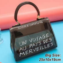 Load image into Gallery viewer, luxury brand transparent bag jelly handbag clear crossbody bags for women 2019 sac un voyage au pays des merveilles designer